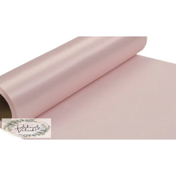 Tekercs12cm*10m szatén  székmasni anyag púder rózsaszín