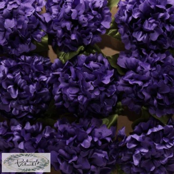 Hortenzia 10 cm  tálcás 10 db-os sötét lila selyem