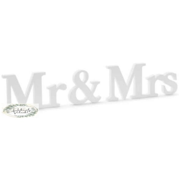 Mr & Mrs fa felirat  36* 8  cm fehér